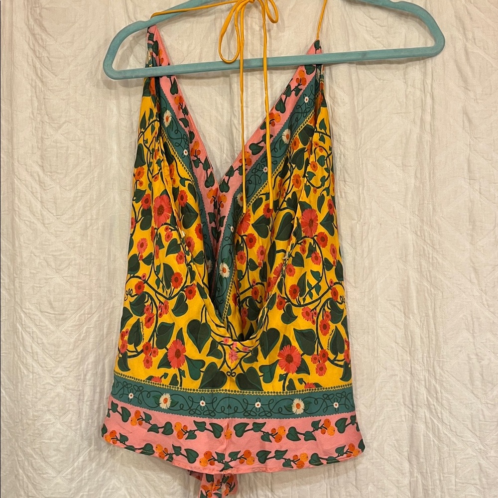 Anthropologie X Farm Rio Heart Ivy Scarf Top - Picture 7 of 8